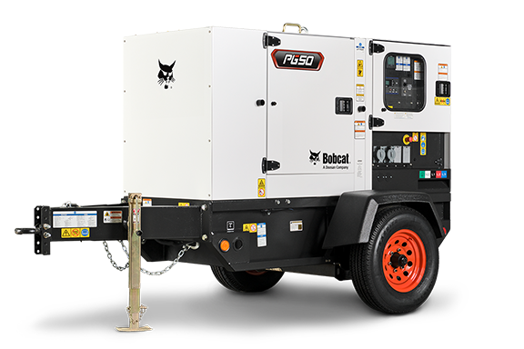 Bobcat Portable Generator P650 capable of producing 50 kVA or 40 Kilowatts.